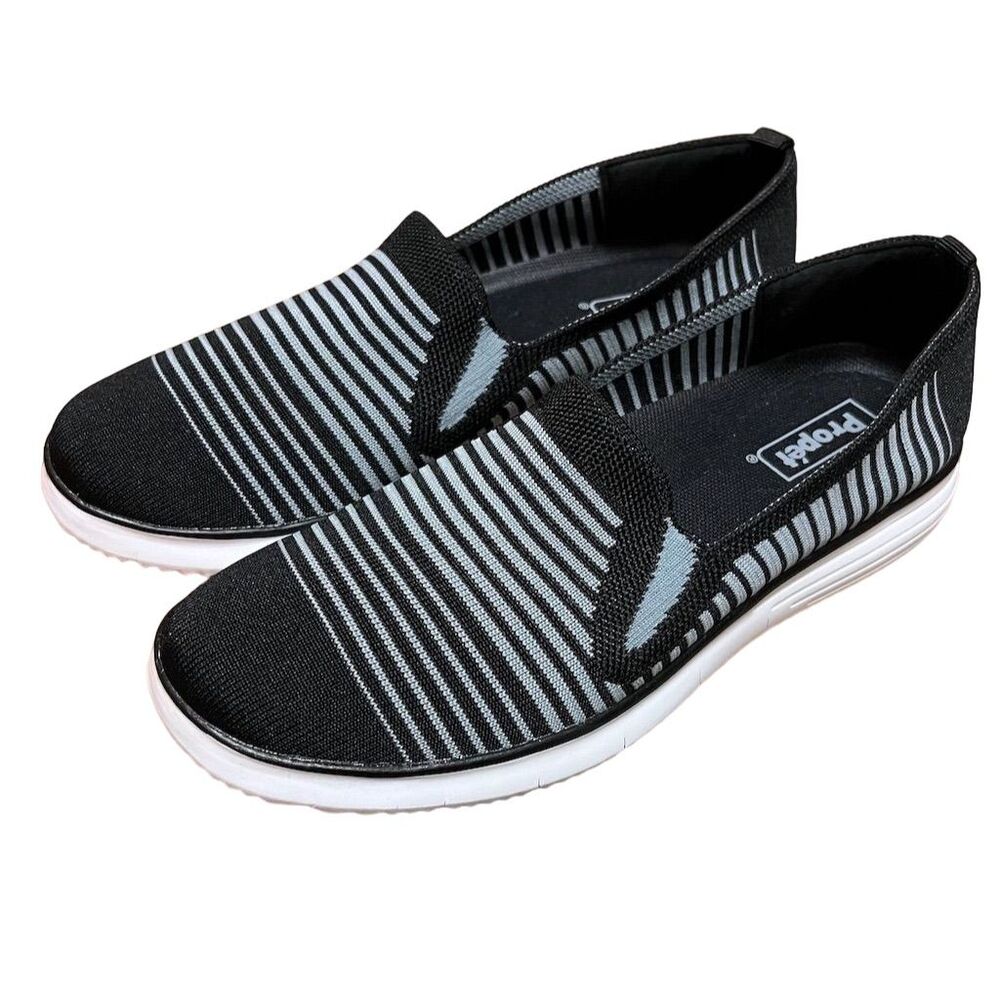 Propet Travel Fit Slip-On Sneakers Black Women's Shoes Size 9.5 Narrow